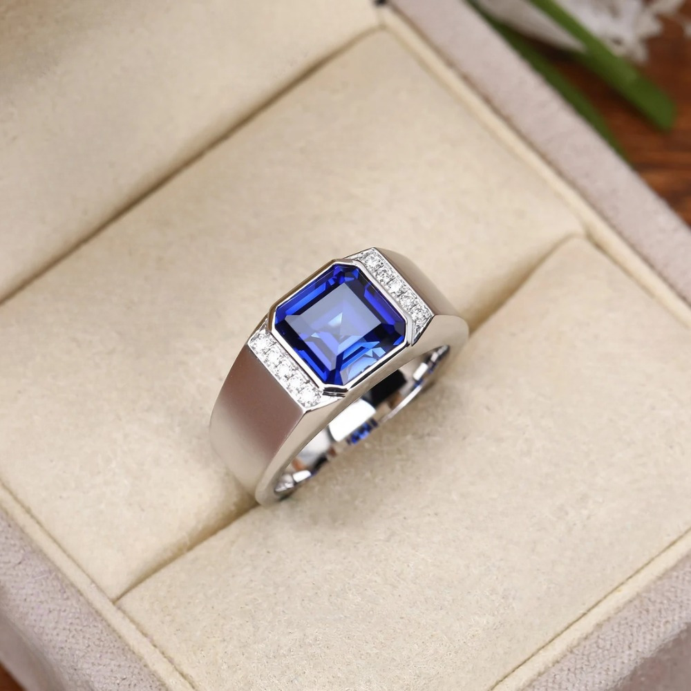 Geometric Wide Band Ring Silvery Plated